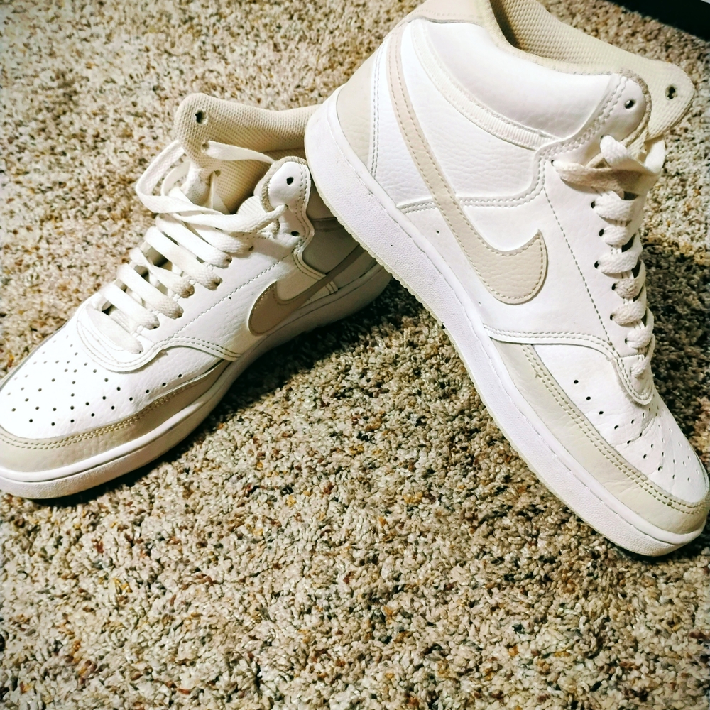 Nike Cream and White High-Top Sneakers